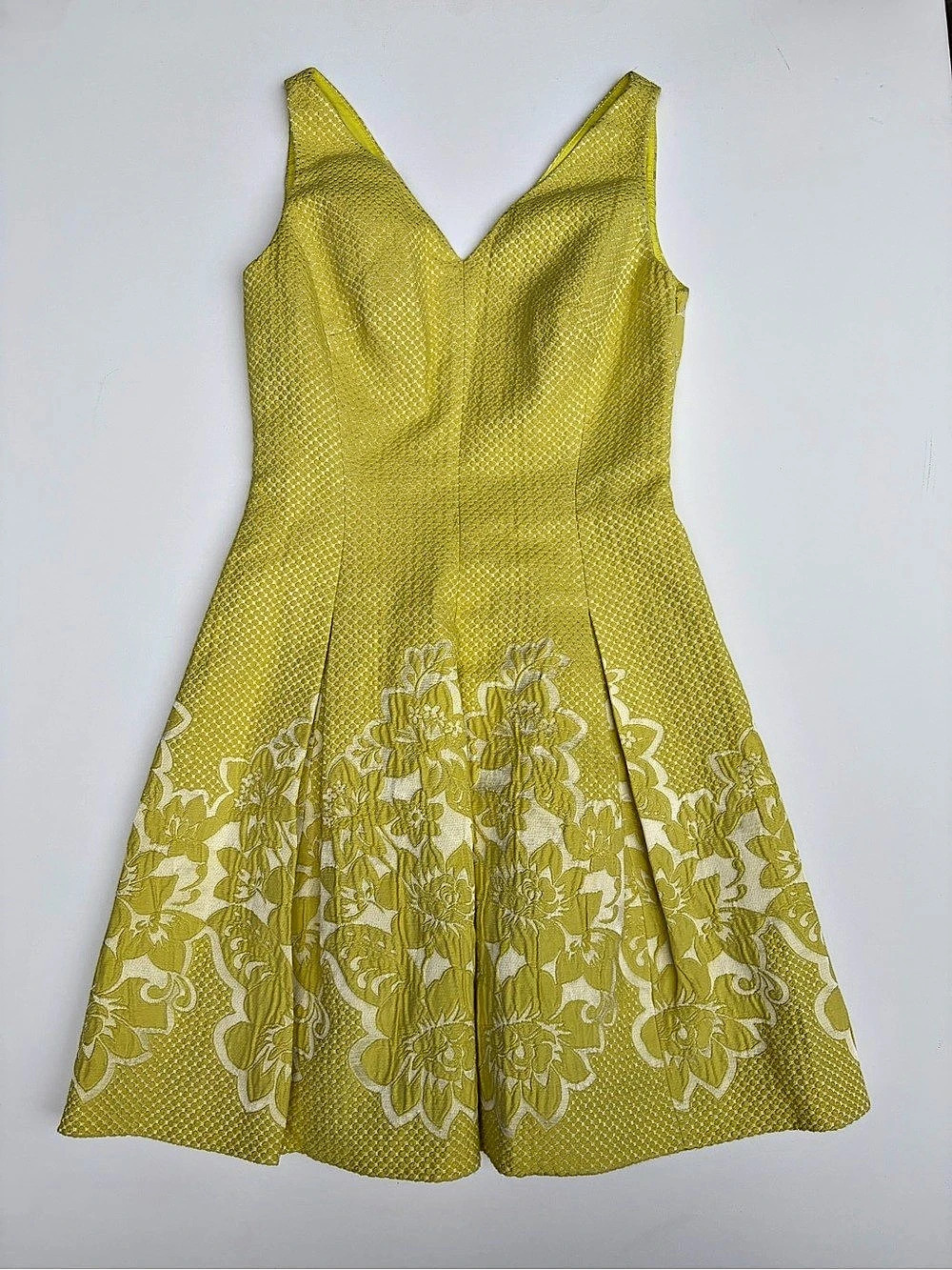 Karen Millen Yellow Floral Mini Dress Like New